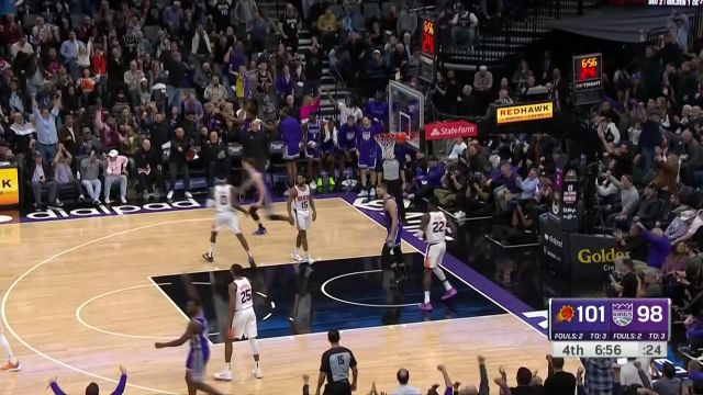 【2022年11月29日 太阳vs国王集锦】赫尔特脑后长眼送妙传 萨博尼斯积极跟进暴扣得手