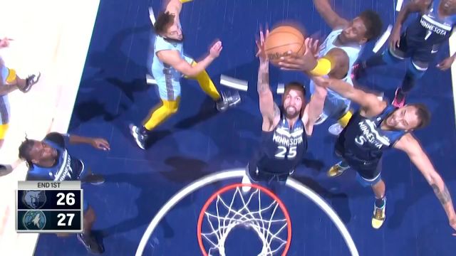 【2022年12月01日 灰熊vs森林狼集锦】硬汉本色！小贾伦-杰克逊篮下一抢二完成原地虐框