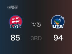 NBA常规赛：三节结束，爵士以94-85领先快船，克拉克森27分4篮板4助攻