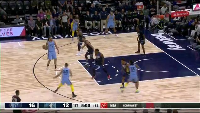 【2022年12月01日】NBA常规赛：灰熊vs森林狼第1节英文原声回放