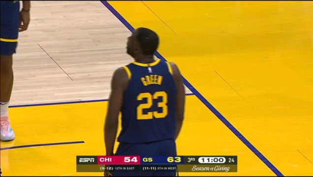 【2022年12月03日】公牛vs勇士第3节英文原声回放