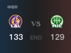 湖人vs雄鹿战报： 湖人133-129击溃雄鹿 浓眉哥44分字母哥40分