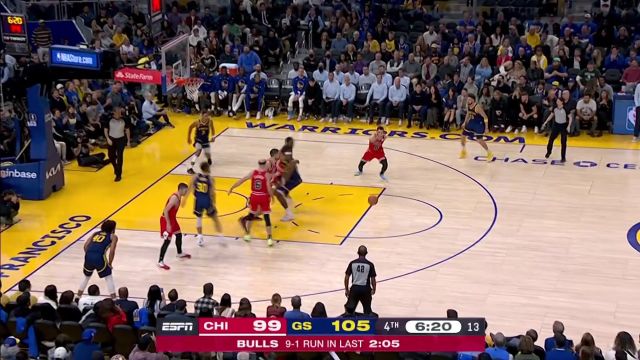 【2022年12月03日 公牛vs勇士集锦】浪多了容易受到惩罚 贾文特-格林抢断反击上篮打成2+1