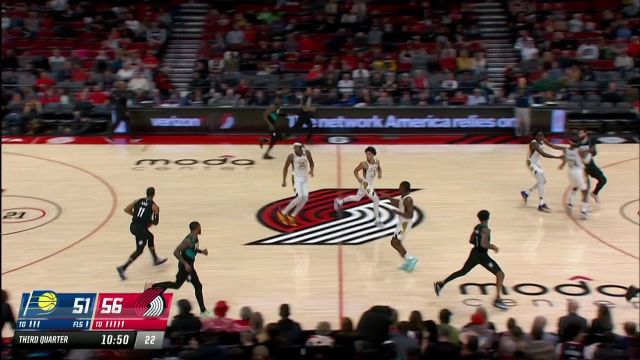 【2022年12月05日 步行者vs开拓者集锦】扣得篮筐震天响！格兰特横冲直撞单手劈扣碾压禁区