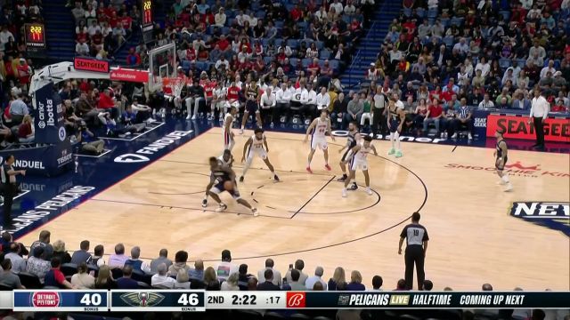 【2022年12月08日 活塞vs鹈鹕集锦】锡安假突真传分球底线 墨菲接球就射三分入网