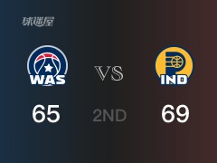 NBA常规赛：步行者以69-65领先奇才，结束半场