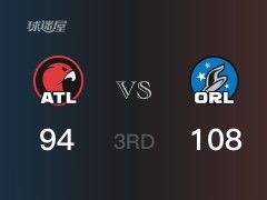 NBA常规赛：三节战罢，魔术以108- 94领先老鹰，班切罗17分5篮板5助攻
