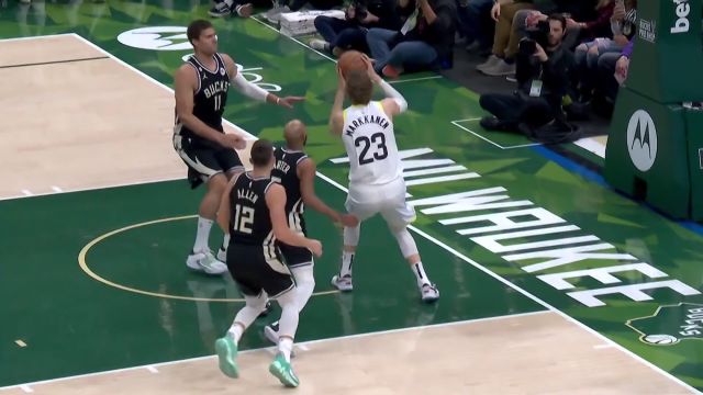 【2022年12月18日 爵士vs雄鹿集锦】擎天架海 洛佩兹伸出长臂大帽马尔卡宁