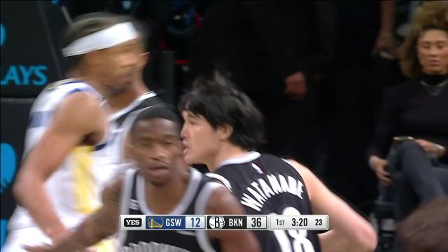 【2022年12月22日 勇士vs篮网集锦】这位置的命中率可不是吹的！渡边底角三分接球就扔干脆利落