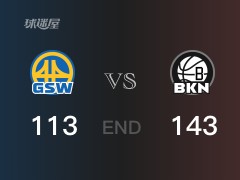 勇士vs篮网战报：杜兰特23分怀斯曼30分 勇士不敌篮网