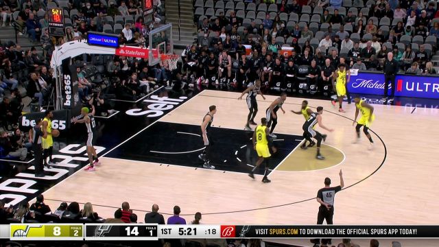 【2022年12月27日】NBA常规赛：爵士vs马刺第1节中文解说回放