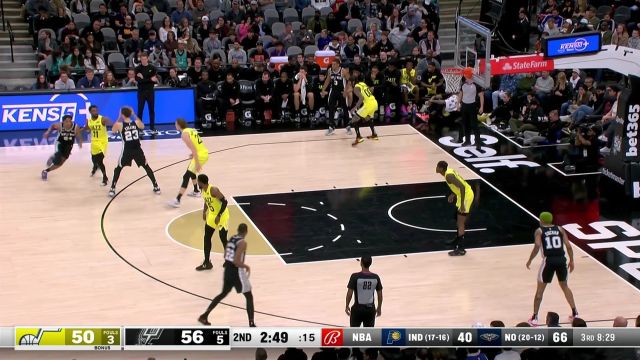 【2022年12月27日 爵士vs马刺集锦】反击快攻一骑绝尘 马尔卡宁追星赶月滑翔劈扣