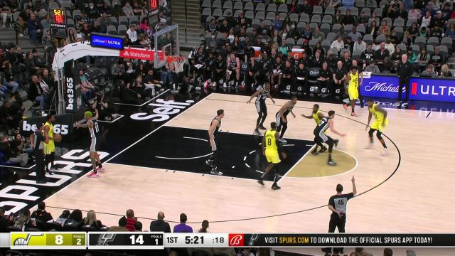 【2022年12月27日】NBA常规赛：爵士vs马刺第1节英文原声回放