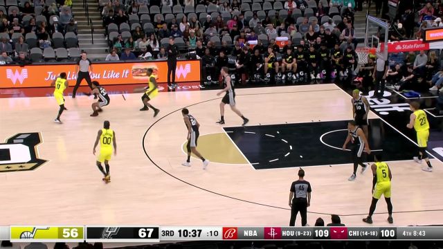 【2022年12月27日 爵士vs马刺集锦】马尔卡宁vs马刺集锦 全场32+12攻防全面发挥难救主