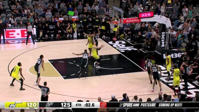 【2022年12月27日 爵士vs马刺集锦】在空中把弓拉满 马尔卡宁平步青云空接劈扣