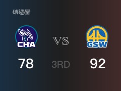 NBA常规赛：三节数据，勇士以92-81领先黄蜂，汤普森26分5篮板4助攻
