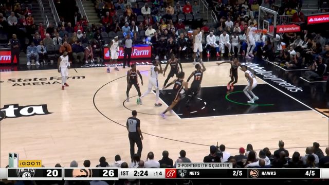 【2022年12月29日 篮网vs老鹰集锦】克拉克斯顿旱地拔葱强势重扣 穆雷弧顶冷血三分立刻反击