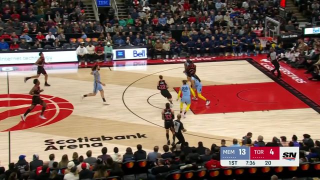 【2022年12月30日 灰熊vs猛龙集锦】脚步轻点身形飘逸 特伦特晃开灰熊两员大将命中三分