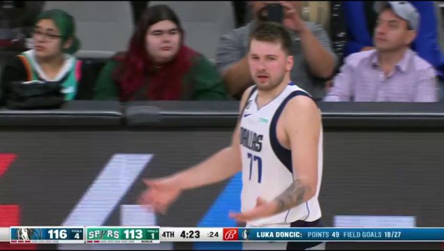 【2023年01月01日】独行侠vs马刺第4节英文原声回放