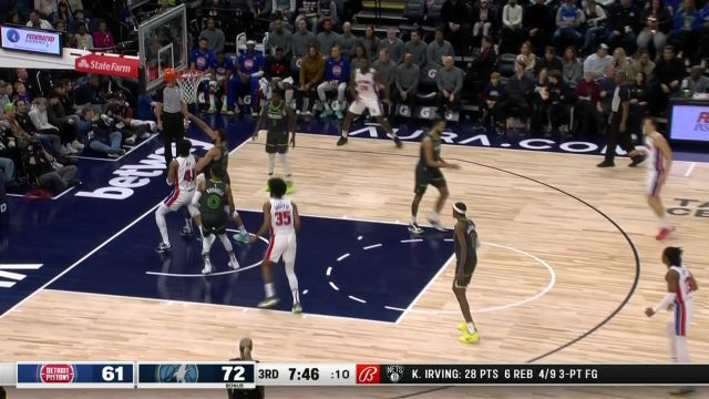 【2023年01月01日】活塞vs森林狼第3节英文原声回放