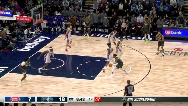 【2023年01月01日 活塞vs森林狼集锦】手感火热！拉塞尔外线架炮连轰两记三分