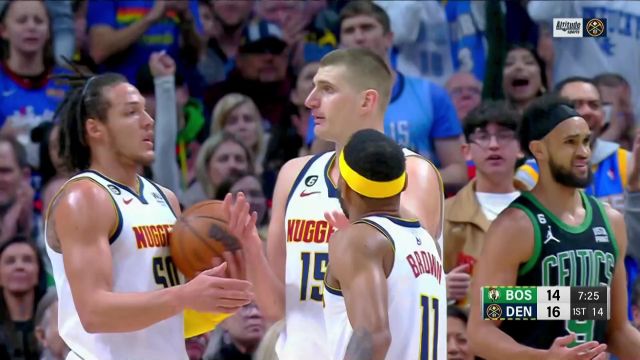 【2023年01月02日 凯尔特人vs掘金集锦】姜还是老的辣 约基奇篮下接球轻松打进还有加罚