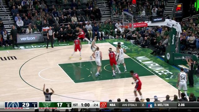 【2023年01月02日 奇才vs雄鹿集锦】八寸垒vs雄鹿集锦 替补登场里突外投拿下全场最高26分