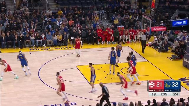 【2023年01月03日 老鹰vs勇士集锦】一人扛着球队前行 特雷杨里突外投连得5分