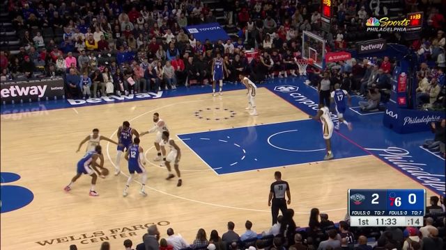 【2023年01月03日 鹈鹕vs76人集锦】进攻无死角！恩比德开局展十八般武艺连得7分