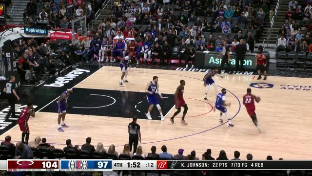 【2023年01月03日 热火vs快船集锦】可真是杀人诛心啊 希罗急停中投手拿把攥