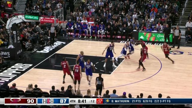 【2023年01月03日 热火vs快船集锦】斯特鲁斯不急于进攻 击地喂球阿德巴约球到人到力拔山兮气盖世