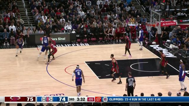 【2023年01月03日 热火vs快船集锦】乔大将军从不会手软 乔治三分手起刀落率队反超