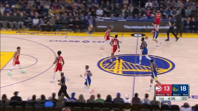 【2023年01月03日 老鹰vs勇士集锦】今天就是奔着破纪录去的 汤普森7分半钟轰入4记三分球