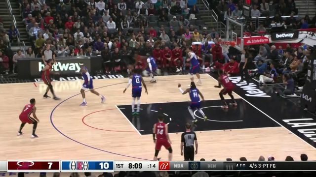 【2023年01月03日 热火vs快船集锦】好一个单手劈扣！乔治抢断反击1打0任意虐筐