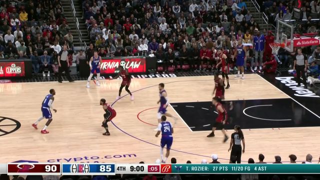 【2023年01月03日 热火vs快船集锦】曾经的东一控不是徒有虚名 沃尔妙传巴图姆吃饼取分