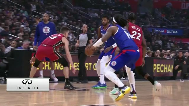 【2023年01月03日 热火vs快船集锦】乔治眼观六路直塞篮下 曼恩直接扣篮干脆利落