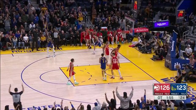 【2023年01月03日 老鹰vs勇士集锦】燃爆全场！汤普森普尔连中关键三分反超比分