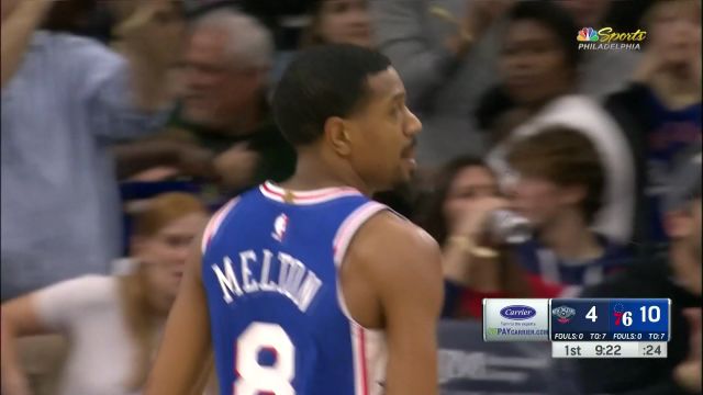 【2023年01月03日 鹈鹕vs76人集锦】恩比德抢断策动反击 助攻梅尔顿甜点味三分一箭穿心