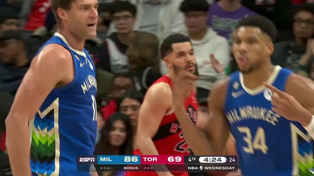 【2023年01月05日 雄鹿vs猛龙集锦】要杀死比赛的节奏？洛佩兹开心吃饼连续炸筐