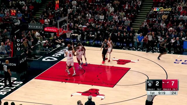 【2023年01月05日 篮网vs公牛集锦】手感热的发烫 杜兰特三分连珠炮洞穿球网