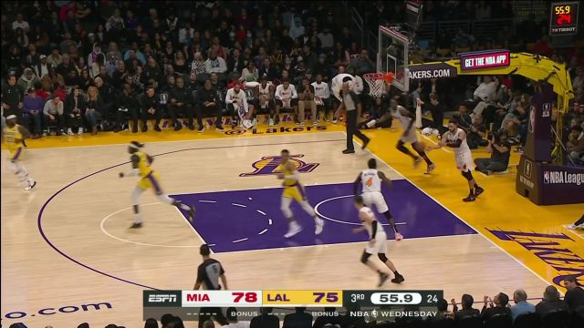 【2023年01月05日 热火vs湖人集锦】确保比分不被拉开 阿德巴约中投得手威斯布鲁克突破上篮