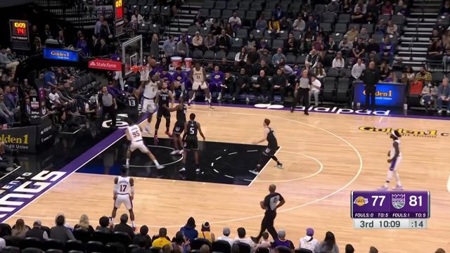 【2023年01月08日 湖人vs国王集锦】什么叫做越老越强！詹姆斯快马加鞭战斧劈扣技惊全场