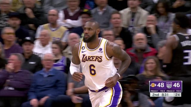 【2023年01月08日 湖人vs国王集锦】双星连线美如画！威少行进间四分卫长传助飞詹姆斯干拔重扣