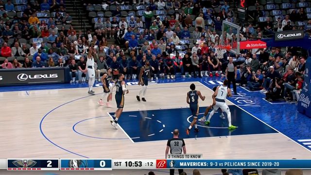 【2023年01月08日 鹈鹕vs独行侠集锦】东契奇晃飞防守三分不中 伍德外线不慌不忙接球就扔