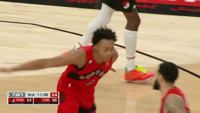 【2023年01月09日 开拓者vs猛龙集锦】范弗利特人缝游走丝滑助攻 巴恩斯平地惊雷暴扣虐筐