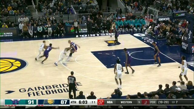 【2023年01月09日】NBA常规赛：黄蜂vs步行者第4节英文原声回放