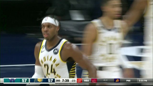 【2023年01月09日】NBA常规赛：黄蜂vs步行者第3节英文原声回放