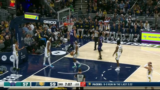 【2023年01月09日 黄蜂vs步行者集锦】鲍尔底线四分位长传 普拉姆利接球拉杆一气呵成