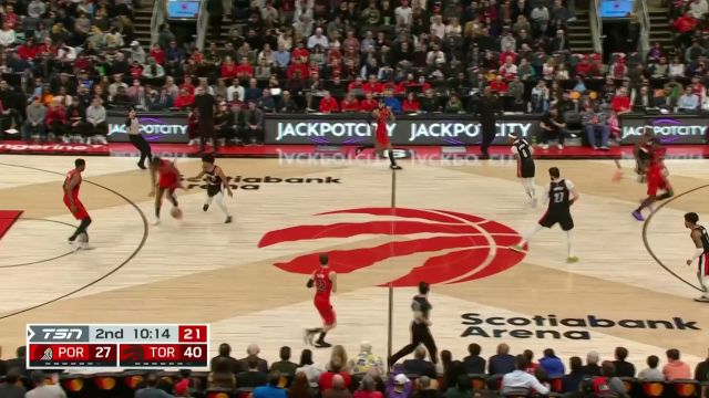 【2023年01月09日 开拓者vs猛龙集锦】小伙子今晚做梦都是被帽 阿丘瓦眼疾手快火锅大帽教育新人