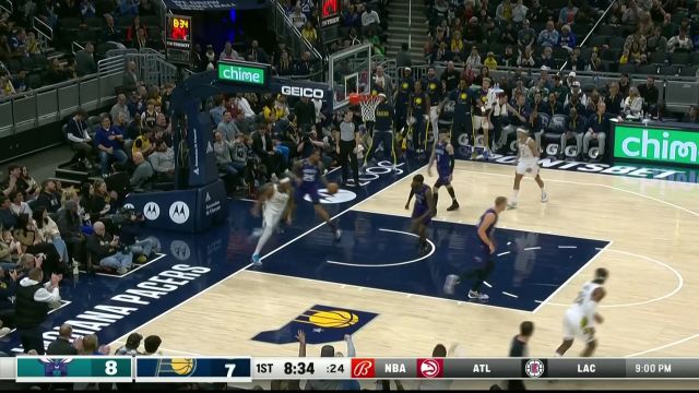 【2023年01月09日 黄蜂vs步行者集锦】比较少见的场面 特纳千里奔袭双手暴扣